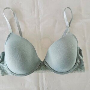 Blue Molded Cup Bra with Underwire